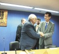 Hector Fix-Zamudio (izda) y Sergio Cuarezma Terán (dcha), en la Presentación del Libro a su Homenaje, IIJ de la UNAM, 11 de octubre 2011