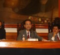 Profesor Pedro López Ríos (dcha), Sergio Cuarezma Terán (centro) y Jesús Soriano Flores (izda), presentación del Libro Homenaje Fix-Zamudio en la Universidad de Guanajuato, México, 12 de octubre 2011